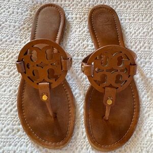 Tory Burch Miller Brown Vintage Vachetta Leather Sandal size 10